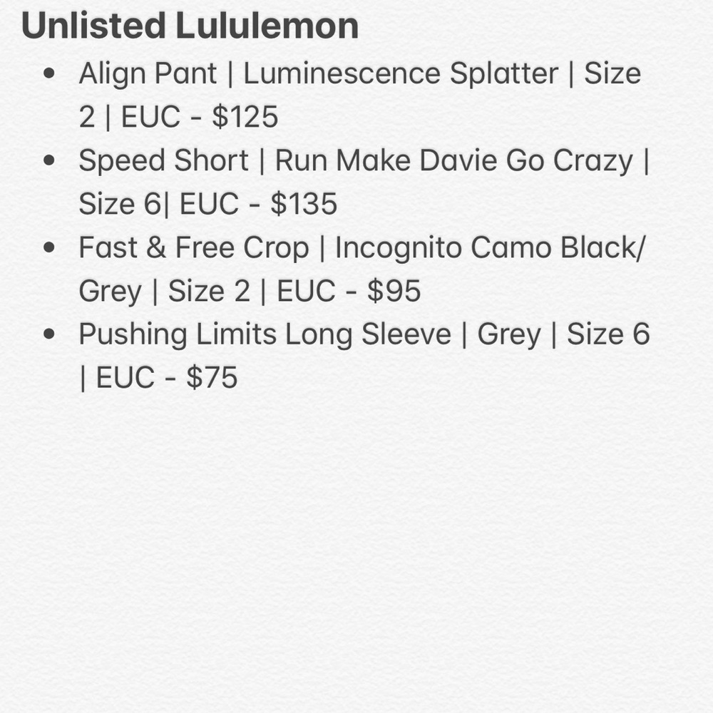 🍋Unlisted Lululemon🍋